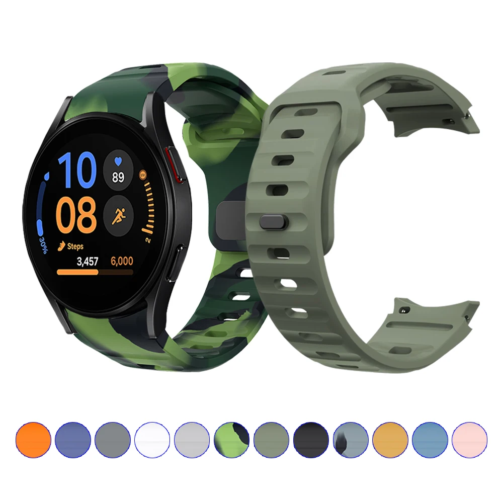 Ремешок силиконовый для Samsung Galaxy Watch 7 6 4 5 Pro FE оригинальный браслет Classic 43 мм 47 44 40 45