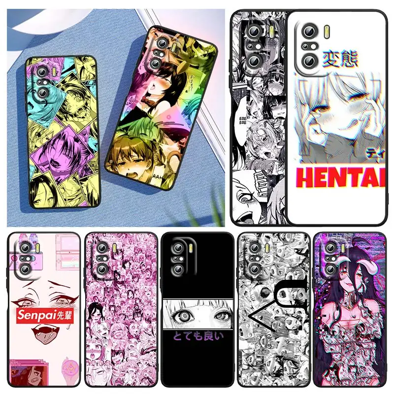 

Ahegao Manga Girl Art For Xiaomi Redmi Note 10S 10 K50 K40 Gaming Pro 10 9AT 9A 9C 9T 8 7A 6A 5 4X Black TPU Phone Case