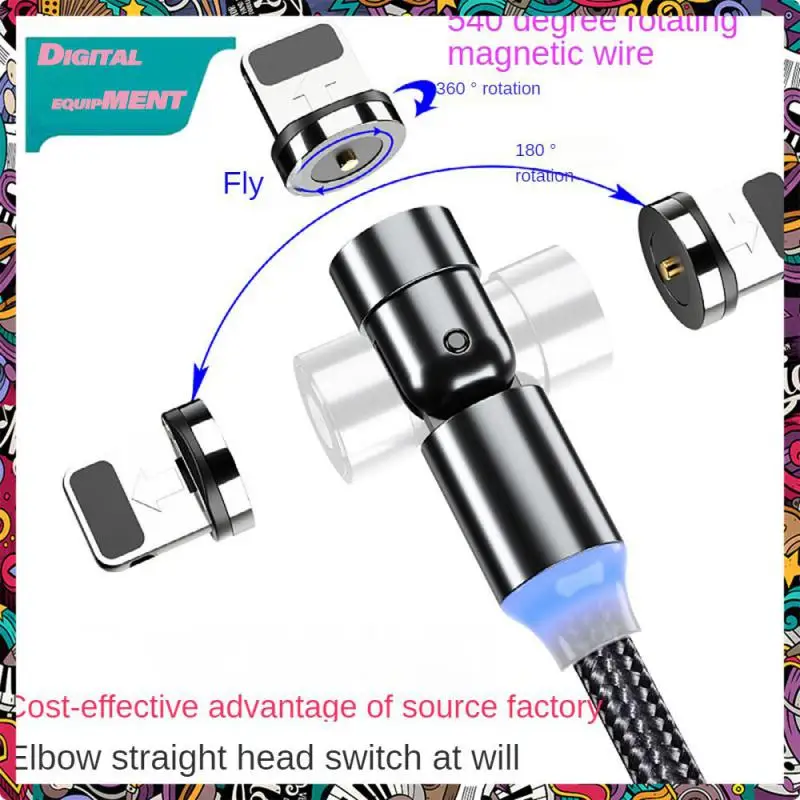 

Durable Cable Adapter Side Plug Fast Charging Phone Converter Magnetic Type C Connector Adapter Dust Prevention Converter