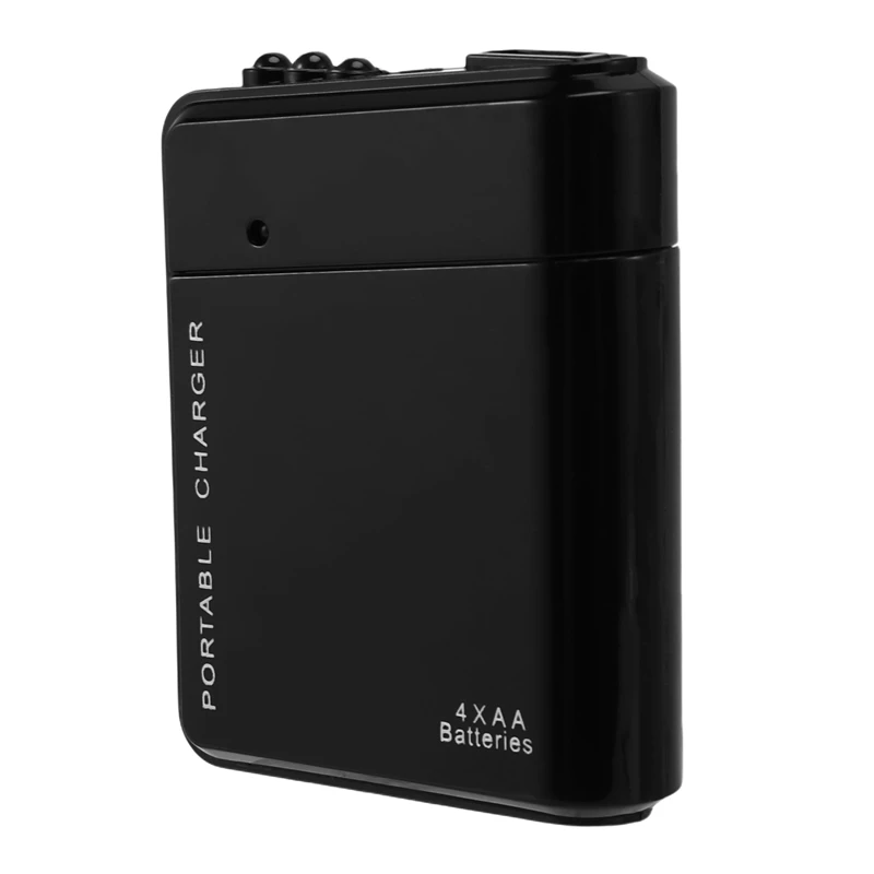 

5X Black 4X AA Battery Portable Emergency Power Charger USB For Cell Phone