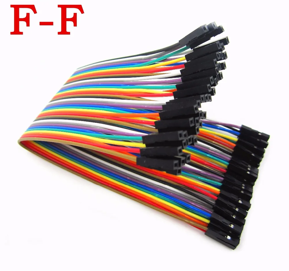 40 шт. в ряд кабеля Dupont 20 см 2 54 мм 1pin 1p-1p перемычка мама-мама
