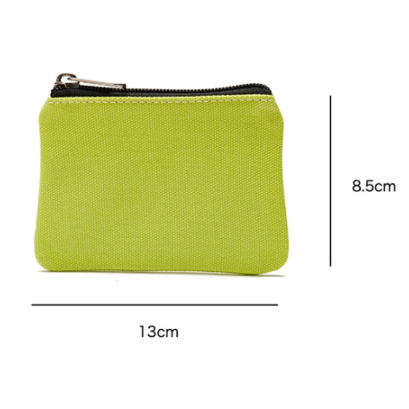 Solid Color DIY Canvas Coin Purse Zipper Mini Coin Key Bag Money Pocket Women Men Simple Coin Purse Small Wallet Kid Gift Pouch