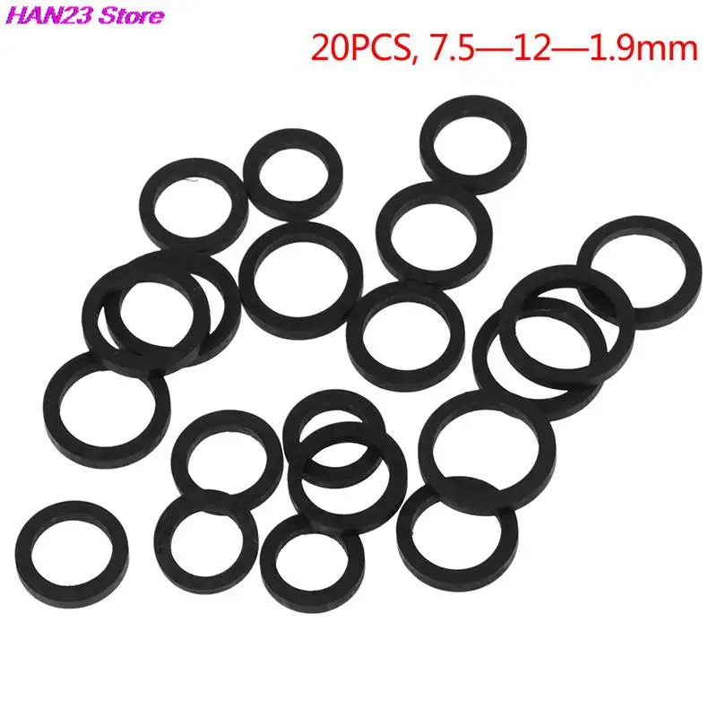 

20PCS Black Mixed Idle Tire Wheel Belt Loop Ldler Rubber Ring For Cassette Deck Recorder Tape Stereo Audio Player 7.5—12—1.9mm