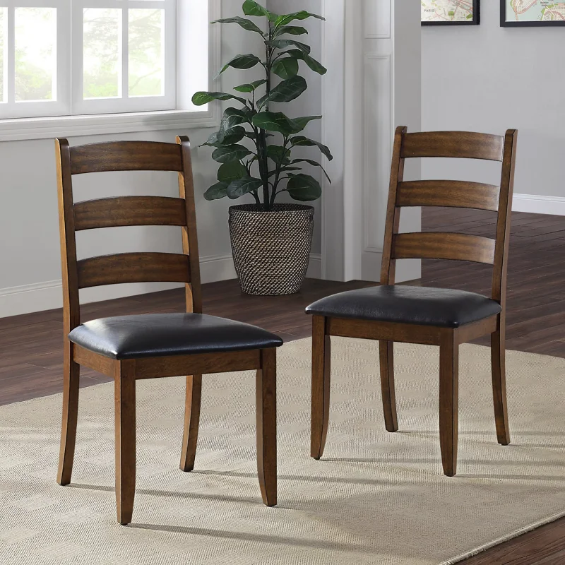 Better Homes & Gardens Granary Modern Farmhouse Ladderback Dining Chairs, Set of 2, Aged Brown Ash chair