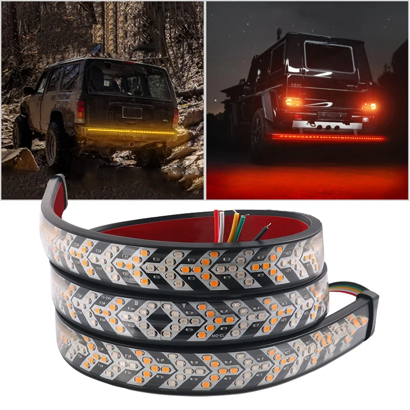 

TEEZE Bar DC 12 24V Red Amber Pickup Turn Signal Truck Utes Bakkie Container Cargo Jeep RV SUV Brake Light Strip LED Tail light