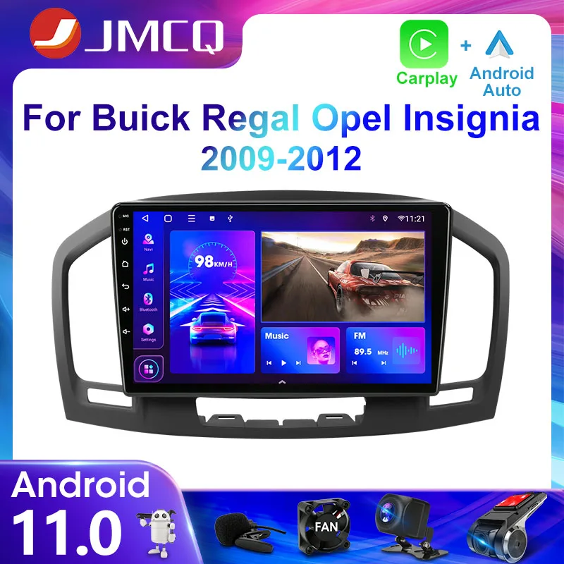 Автомобильная Мультимедийная система JMCQ, 2DIN, 4G, Android 11, для Buick Regal, Opel Insignia 2009-2013