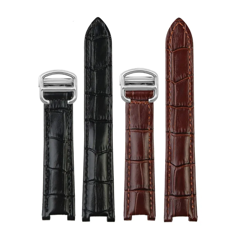 Watch Band Women's Genuine Leather For Cartier Prsr Watch Band PASHA Series Cow Leather Watch Band Notched Men's Watch Chain