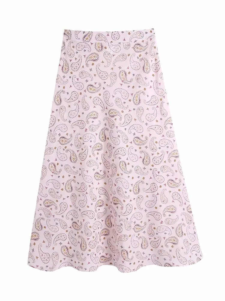 

Женская атласная юбка с завышенной талией, свободная трапециевидная юбка миди в стиле ретро, плиссированная юбка с боковой молнией, лето 2021