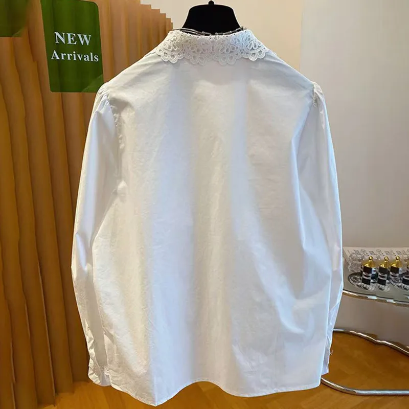 EWQ белая женская рубашка из полиэстера