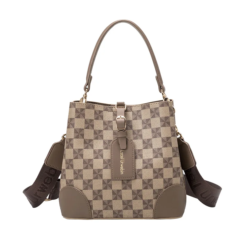 2023 New Famous Designer Plaid Bucket Bags High Quality Casual Women Purse And Handbags Luxury Fashion Shoulder Messenger Bags