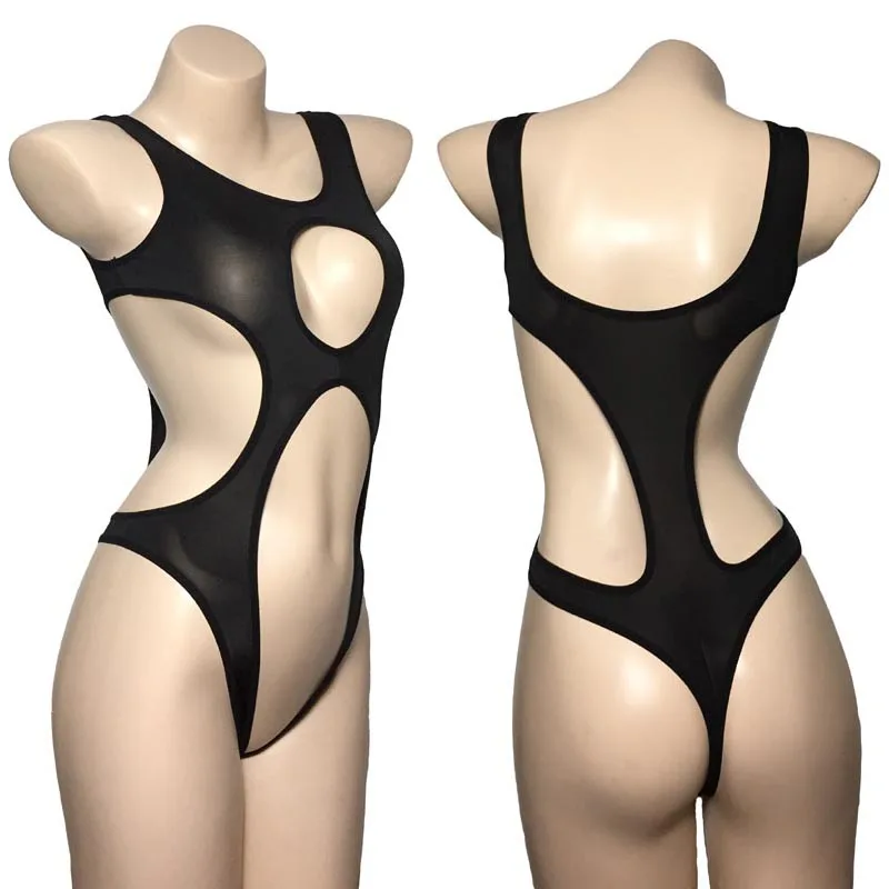 

Женское сексуальное нижнее белье, облегающее боди с вырезами и высоким вырезом и открытой грудью, боди-бикини с открытой промежностью