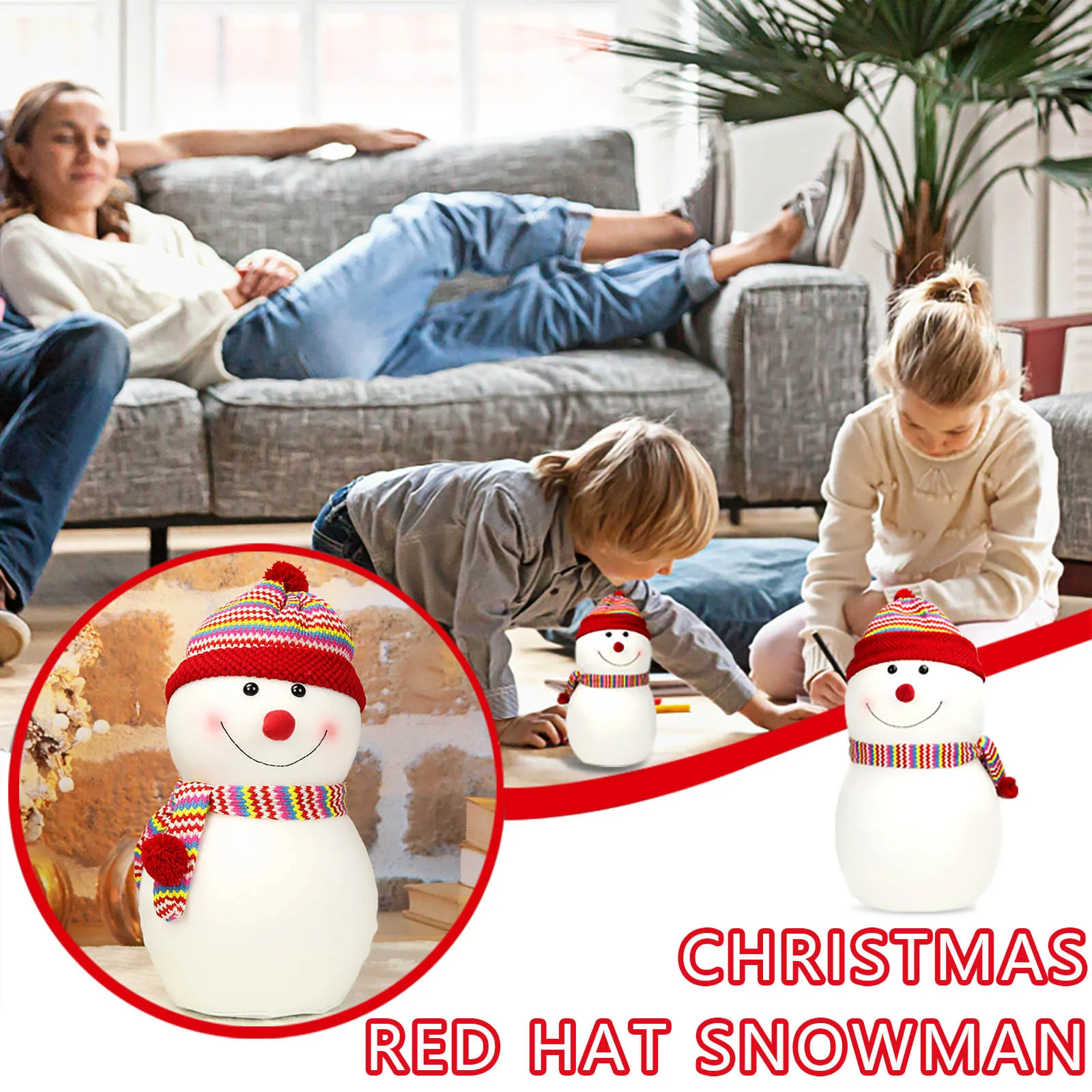 

Snowman Size Christmas Decoration Scene Face Decorations Smile Decoration Home Decor