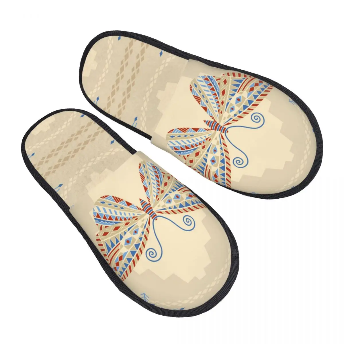 

Тапочки с абстрактными бабочками для женщин и мужчин, пушистые зимние теплые тапочки, домашние тапочки