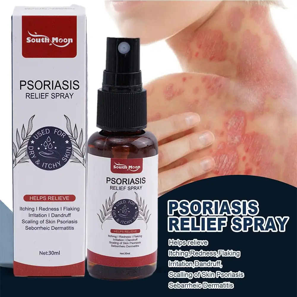 

South Moon Psoriasis Treatment Spray Hand Foot Scalp Urticaria Dermatitis Anti-itch Eczema Relief Tinea Desquamation Spray A0Y6