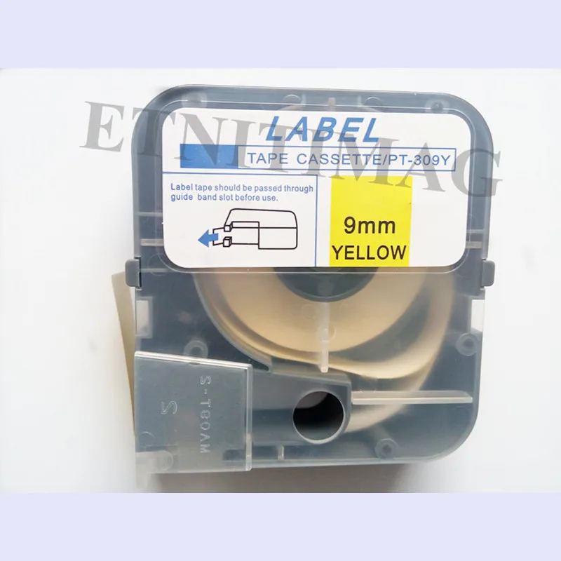 

cassette label tapes 9mmX8m yellow stickers lm-tp309y/pt for max letatwin electronic lettering machine lm-390a,lm-380a,lm-370e