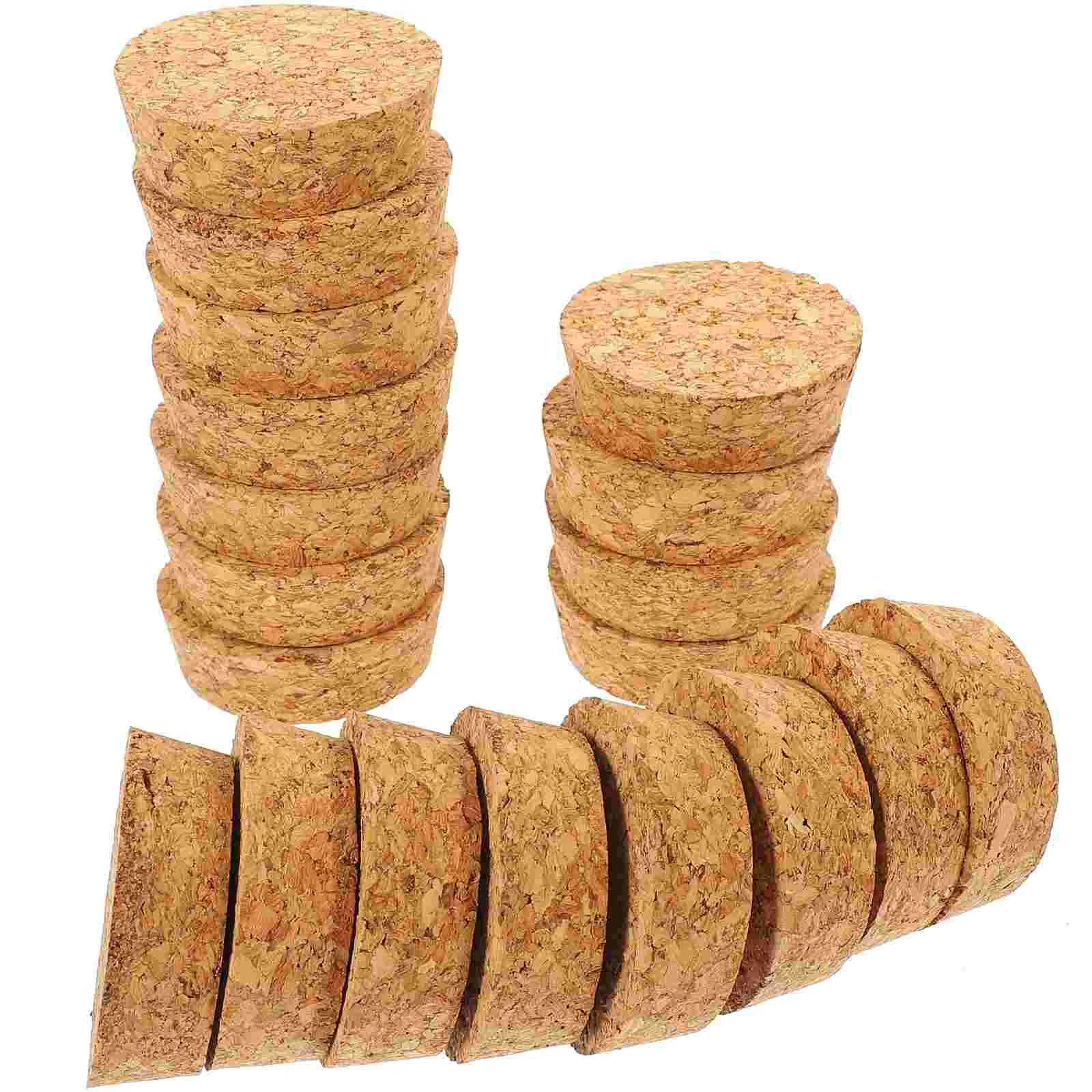 20 Pcs Glass Bottle Cork Opened Beverage Bottles Stopper Stoppers Crafts Light Brown Mini Corks Wood Caps for