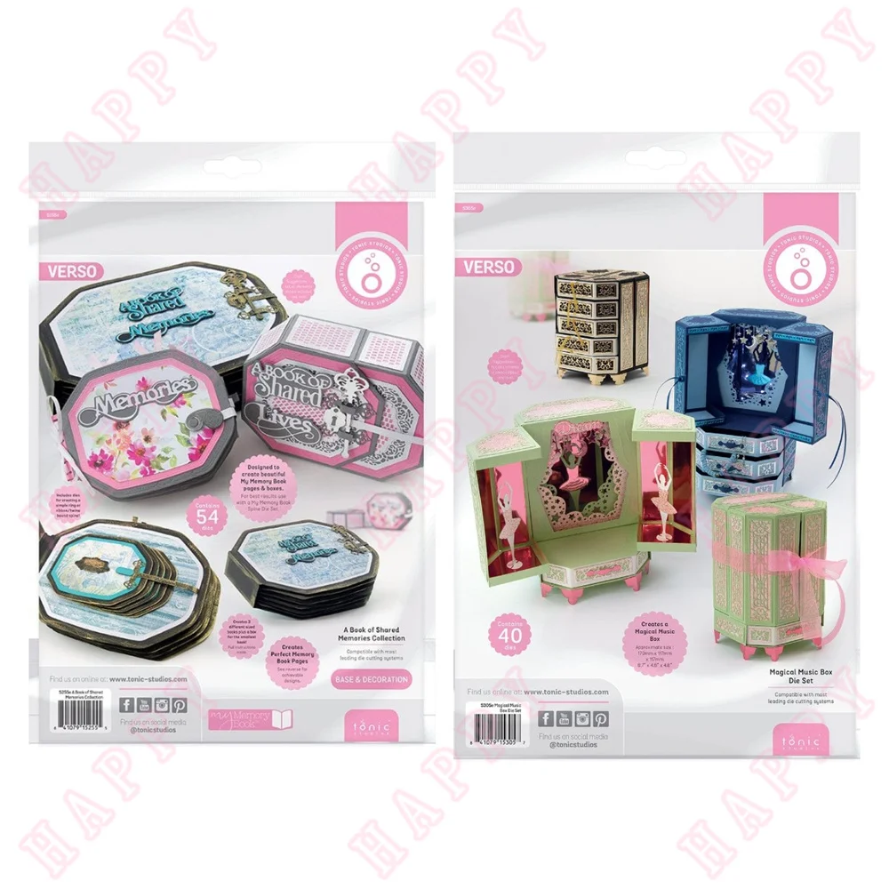 

2023 New to Book Collection Music Box Decoration Metal Cutting Dies Diy Scrapbook Shapes Metal Cutting Stencils Album Decoration