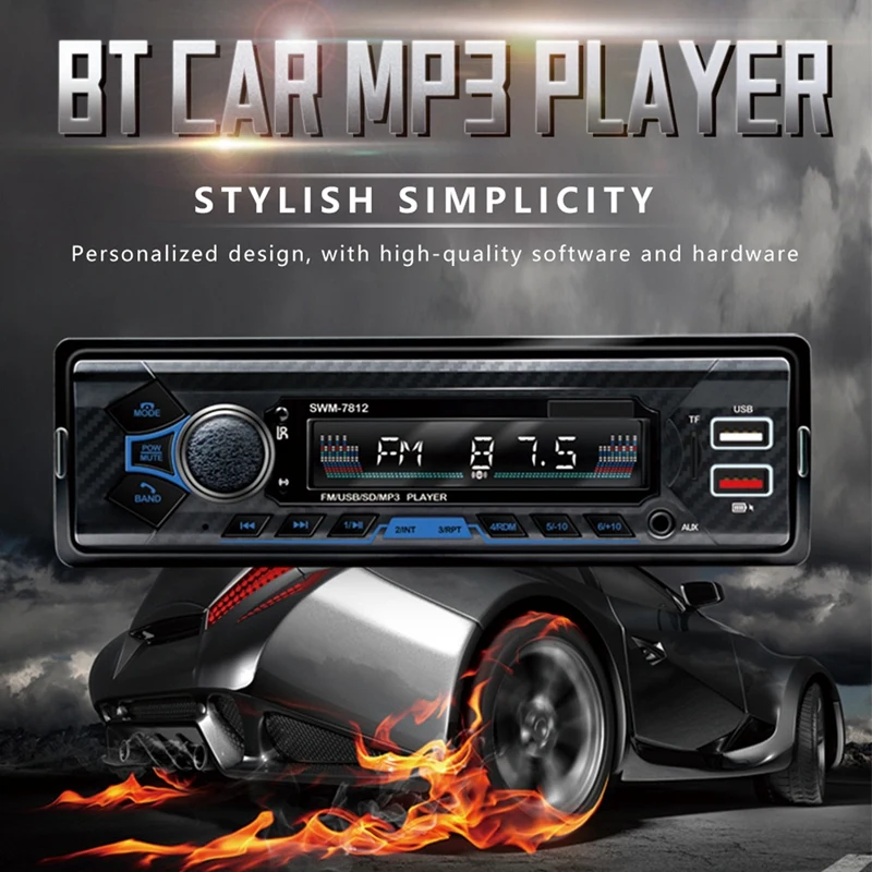 

1 DIN Car Stereo Audio Automotivo Bluetooth Car Hands-Free Bluetooth With USB USB/SD/AUX Card FM MP3 Player PC Type:ISO-7812