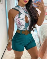 two piece set women cross neck sexy shorts suit women 2022 summer new fashion set womens shorts and top