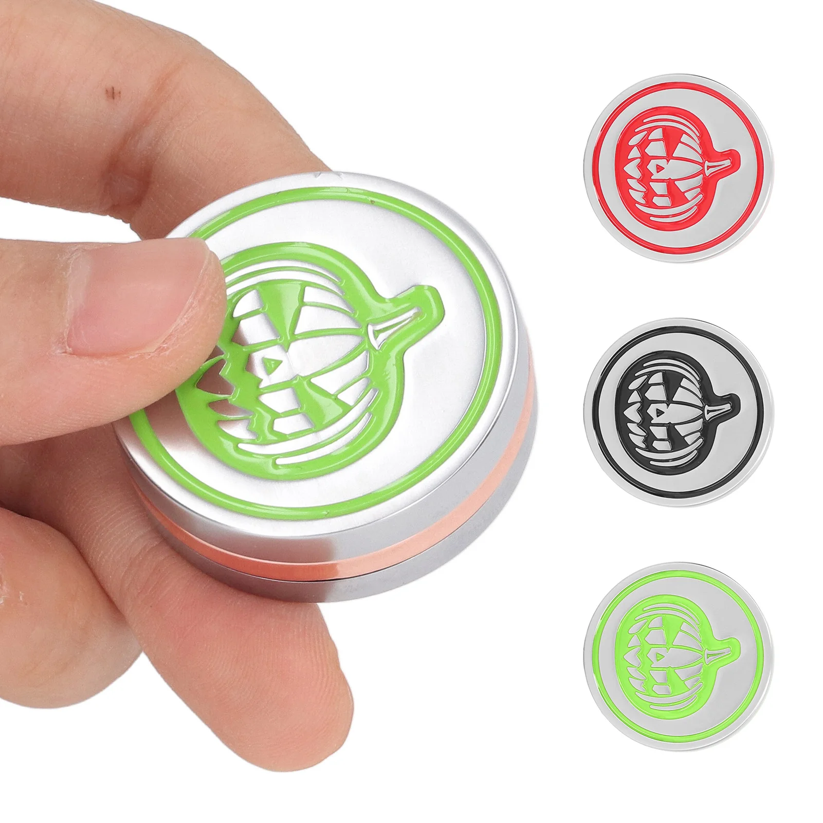 

Pumpkin Coin Slider Fidget Sensory Toy Zinc Alloy Rotation Game Stress Relief Push Slider Decompression Toy with Storage Bag