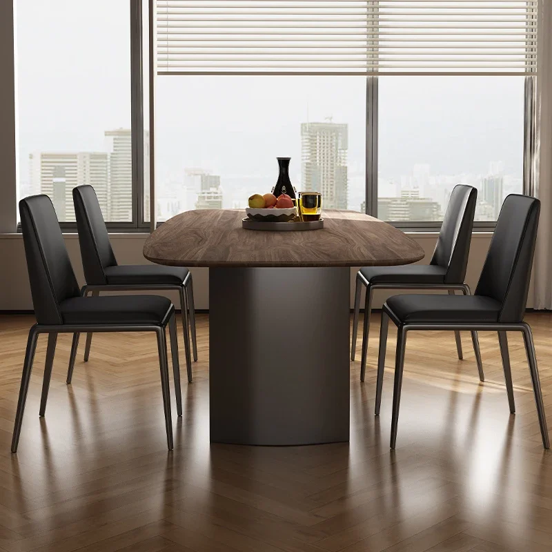 Обеденный стол для виллы большой плоский пол минималистичный прямоугольный