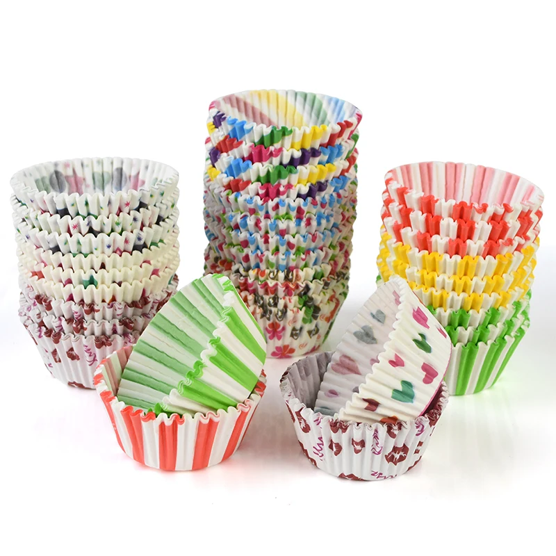 

100Pcs/lot Floral Printed Cupcake Paper Liners Muffin Cases Cake Forms Baking Tray Kitchen Accessories Pastry Mold Decor Tools