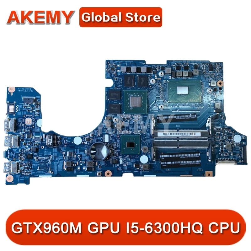 

Akemy For Acer aspire VN7-592 VN7-592G Laptop motherboard 14302-1M 448.06B09.001M MAIN BOARD SR2FP I5-6300HQ CPU GTX960M GPU