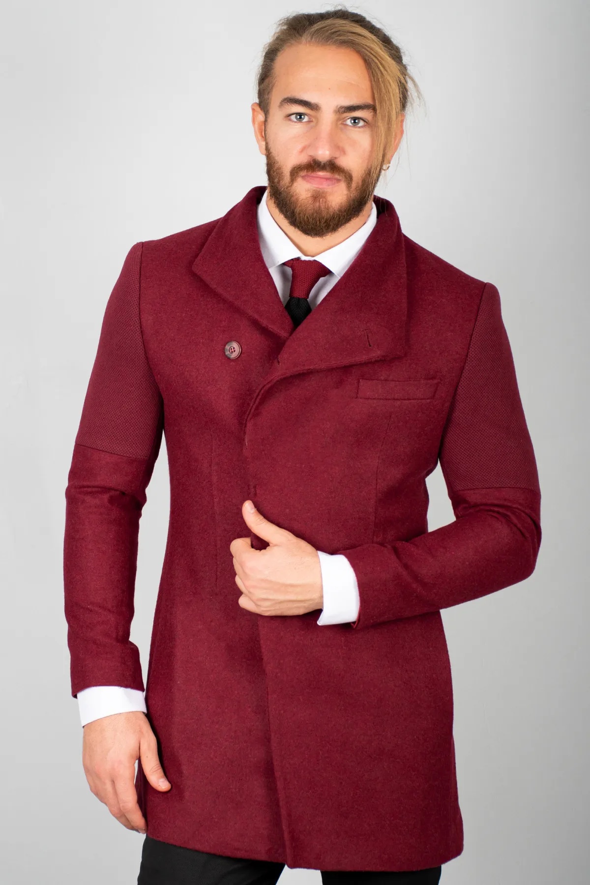 DeepSEA double breasted collar Slim Fit cachet coat 2002147