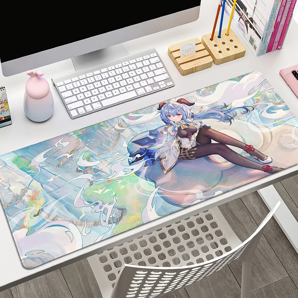 

Genshin Impact Ganyu Extra Large Table Mat Student Mousepad Gamer Computer Keyboard Pad Games Pad Office Desk Accessories