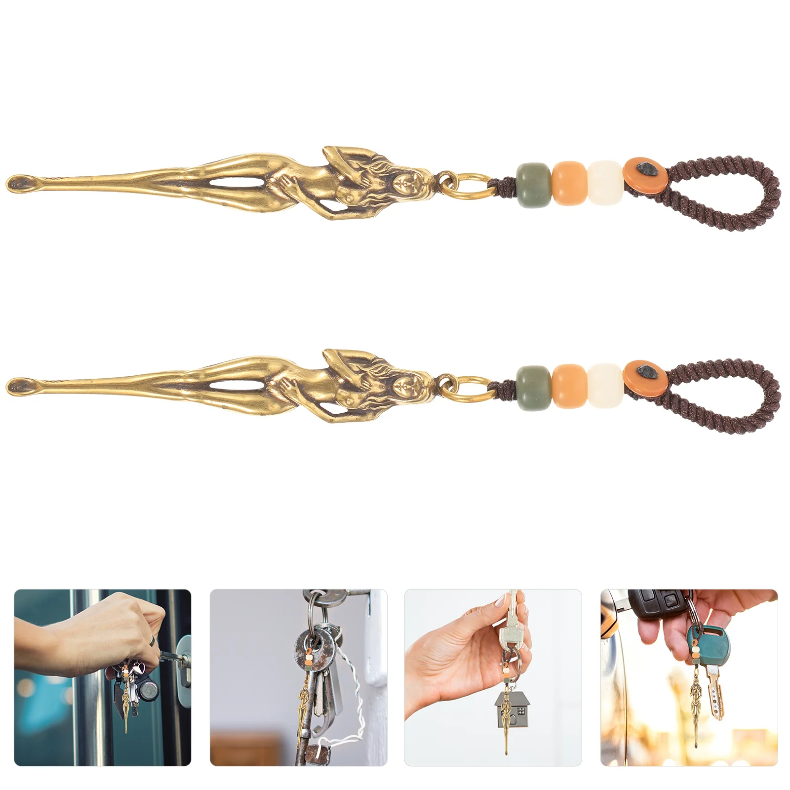 

Beauty Ear Pendant Brass Goddess Decor Pick Mini Tiny Decorative Car