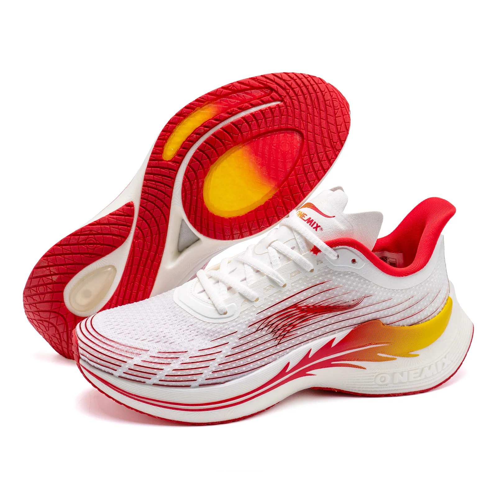 ONEMIX 2023 Running Shoes for Outdoor Marathon Breathable Sport Female Sneakers Lace Up Mesh Carbon Fibre Plate Athletic Shoes