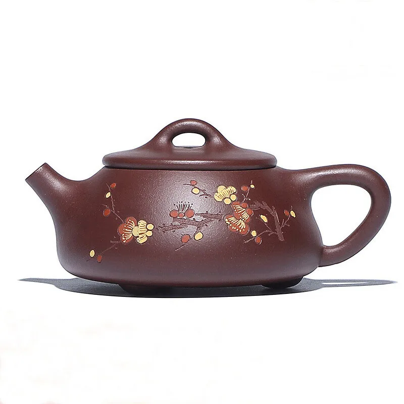 Yixing Zisha Pot Purely Handmade Purple Clay Tea Pot Stone Ladle Pot Kung Fu Teapot Tea Set Ximei Style Set