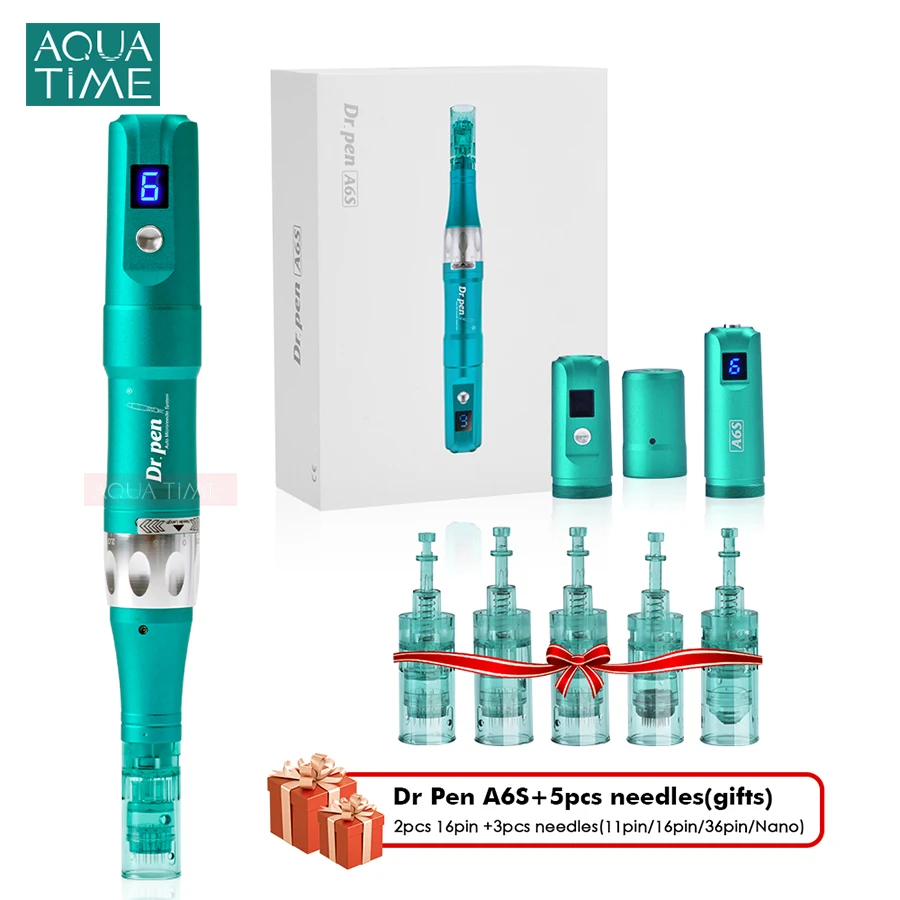 Original Dr.pen A6S Microneedling Pen 2 Rechargeable Battery Professional Wireless Derma Pen Skin Care Machine 5PCS Free Needles