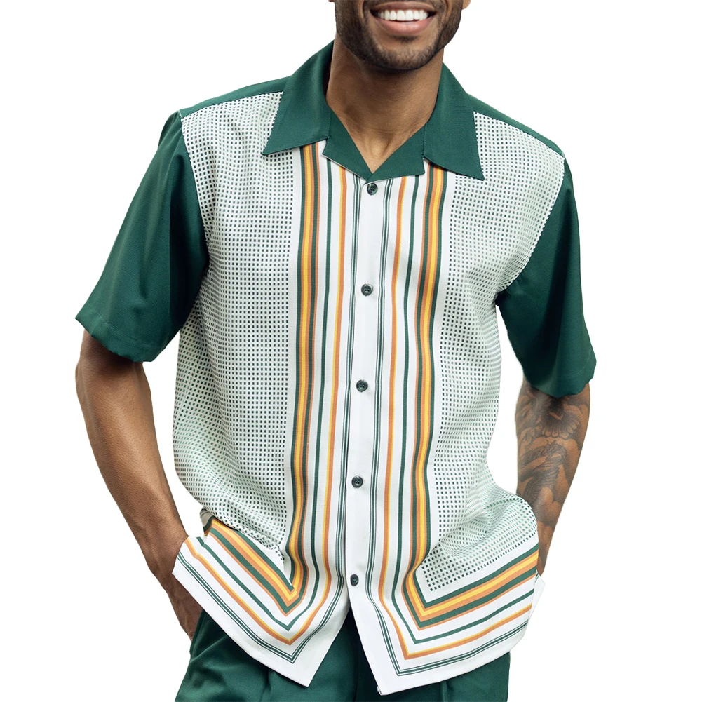 Mens Fashion Tops Guayabera Cuban Beach Linen Tees Harajuku Retro Outdoor Prom Party 2023 Summer Casual Short Sleeve Dress Shirt