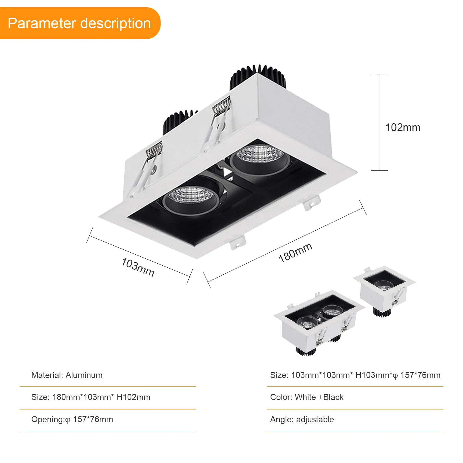 Dimbare Verzonken Vierkante Led Downlights 30W 40W 50W AC85-265V Plafond Spot Verlichting Achtergrond Lampen Indoor