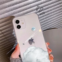 sky cloud pattern phone case for iphone 7 8 11 12 13 x pro max mini shock resistant slim tpu case for women girls