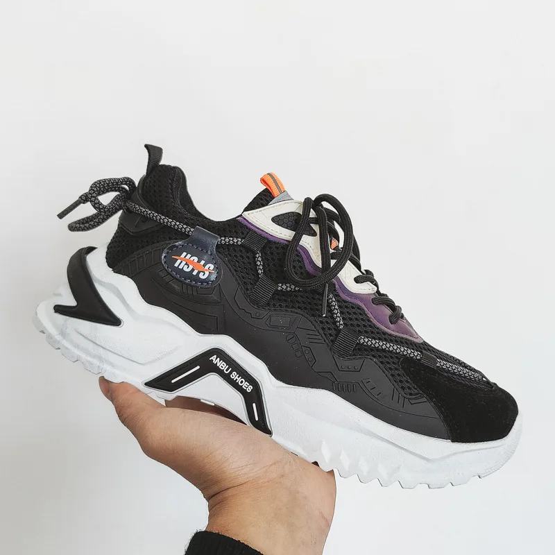 

Кроссовки мужские дышащие, спортивная обувь на платформе, с вырезами, для фитнеса и занятий на свежем воздухе