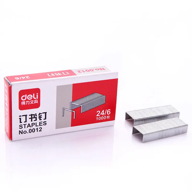 

1000pcs/Box Deli 24/6 Silver Metal Staples No.12 Universal Stapler School Office Supply Student Stationery Business Binding Tool