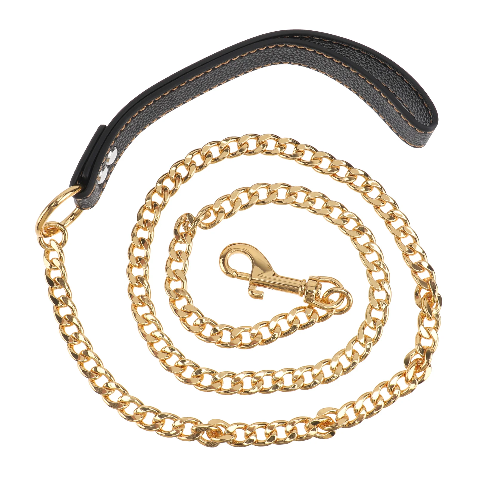 

Chain Leash Metal- Leash for Small/ Medium Dogs, Comfortable Handle Hauling Cable for Training, Walking,