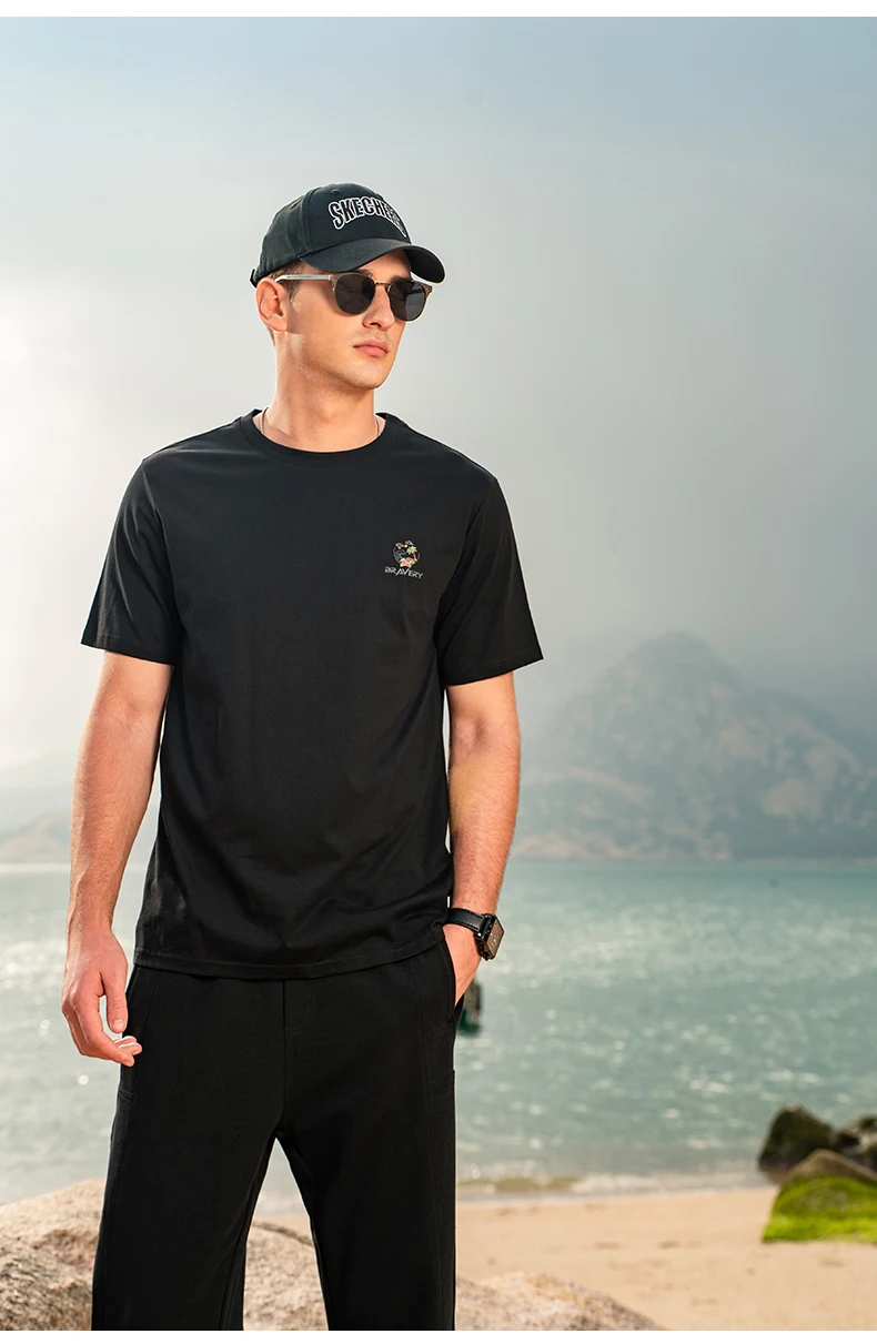 

7238 Trendy printed half-sleeve t-shirt cool and smooth men's short-sleeved T-shirt