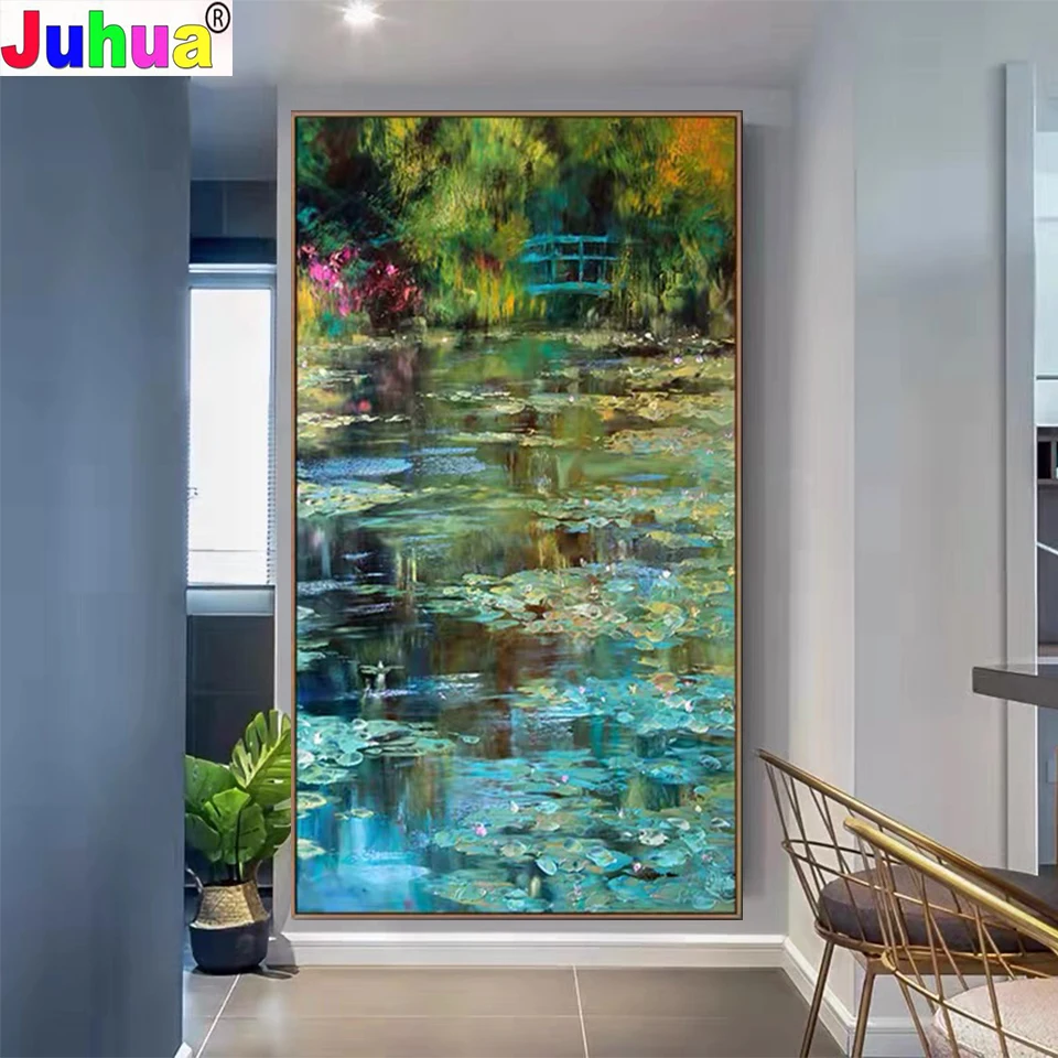 Алмазная вышивка ВОДНЫЕ ЛИЛИИ и Японский мост Клод Моне алмазная живопись сделай