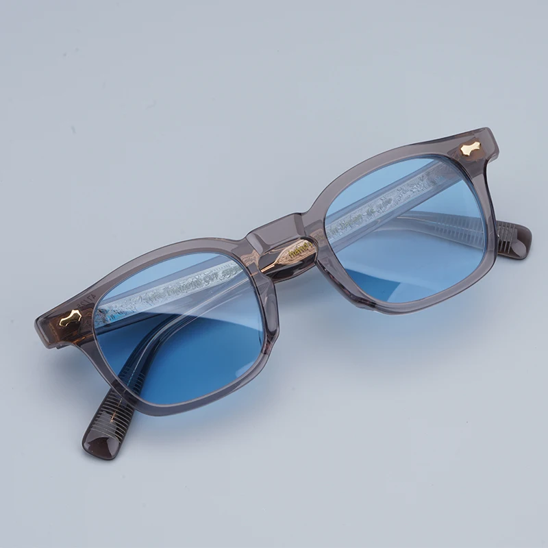 

Hign-end Fashion Versatile Sunglasses for Women Men Acetate Material Frame Metal Embedded Glass Leg