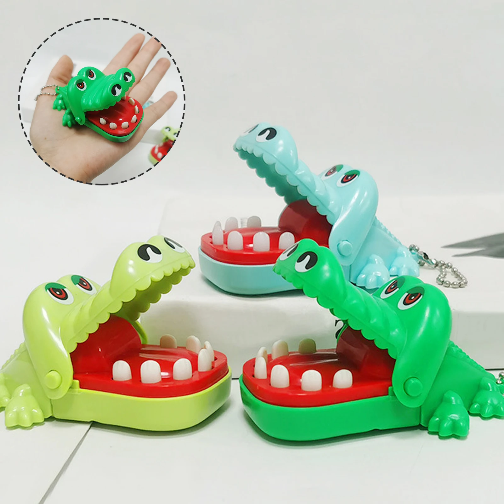 S/L Имитация крокодиловых зубов искусственная Акула кусающий палец брелок игры