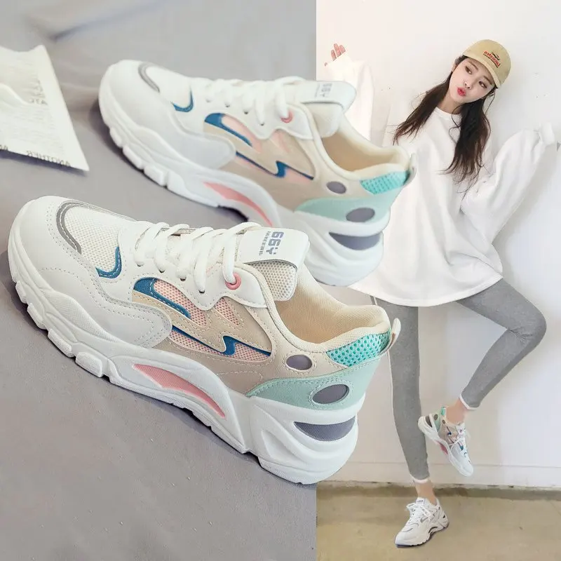 

Women's Sneakers 2022 New Breathable Mesh Fitness Running Casual Sports Shoes Femelle Forrest Gump Shoes Daddy Shoes Female