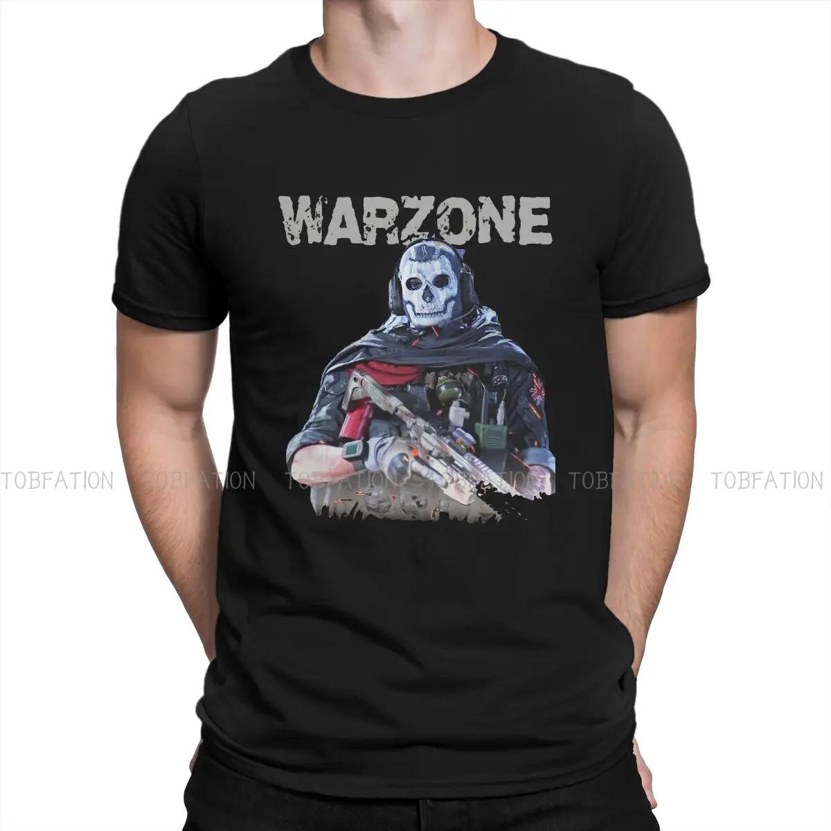 

COD Game WARZONE Essential Tshirt Vintage Fashion Men's Streetwear Tops Loose Cotton Crewneck T Shirt