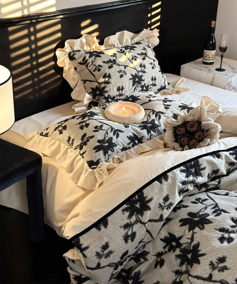 Элегантный жаккардовый пасторальный Комплект постельного белья полный