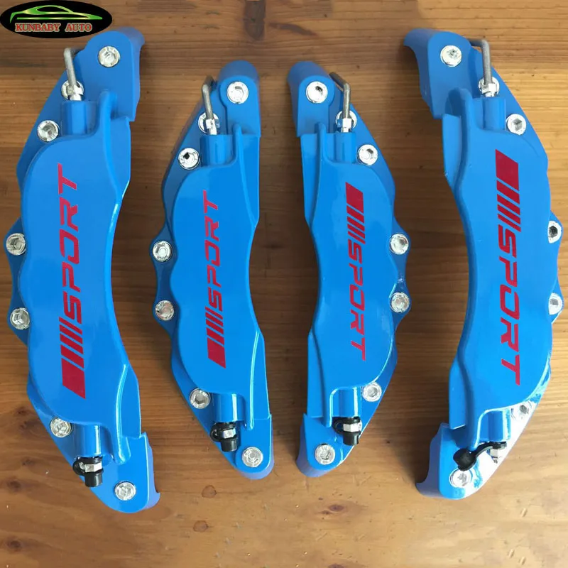 KUNBABY универсальная 2 или 4 шт металлическая крышка тормозного суппорта с красным спортом /// наклейка Стайлинг автомобиля алюминиевое украшение Передняя и задняя