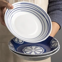 japanese ceramic dinner plates serving blue dish vintage dinner plates set breakfast fruit talerze obiadowe dinnerware kitchen