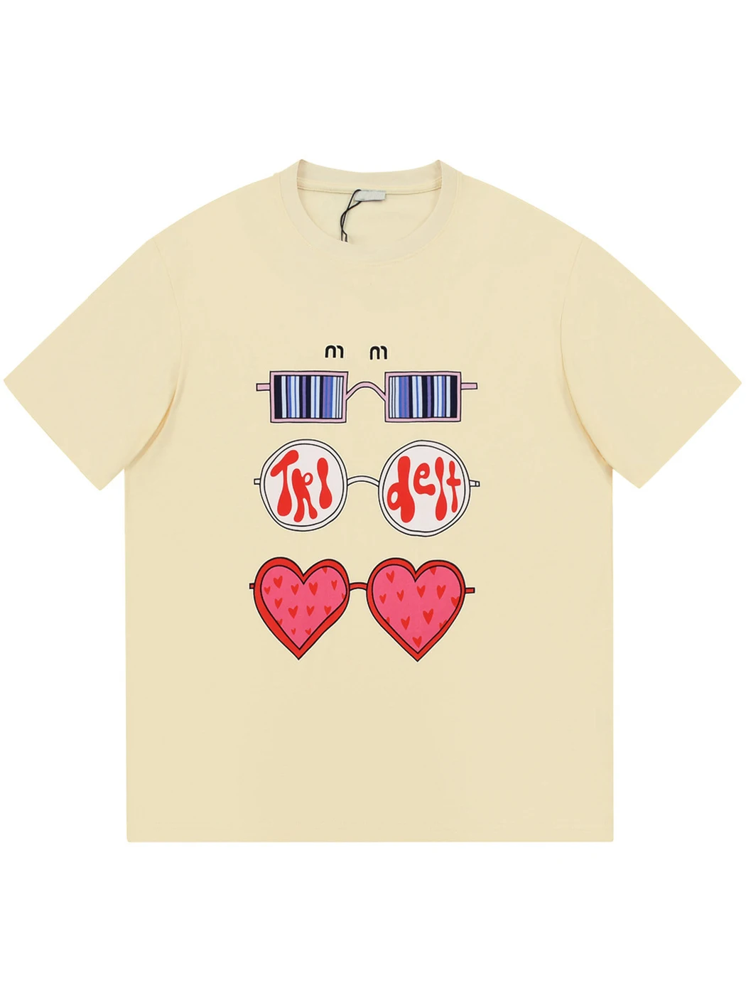 

Jyate 2022 Summer Fashion Creative Sunglasses Printing Women's T-shirt Short Sleeve Cotton Quality Tops Female Cute Sweet Girl