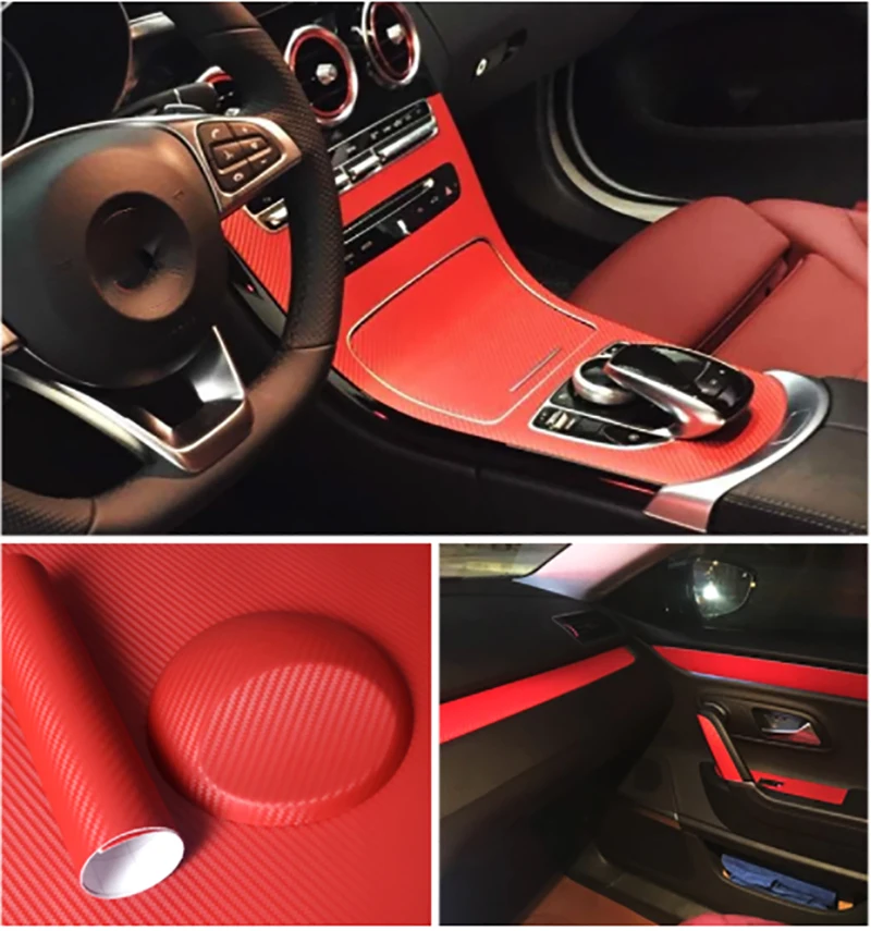 

127*30cm 3D Carbon Fiber Film Vinyl DIY Wrapping Paper Roll Film Waterproof Car Sticker Car Styling Accessories